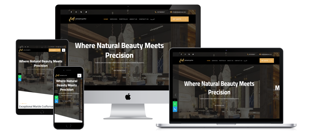 تصميم موقع شركة مصنع ابداع التخطيط للرخام