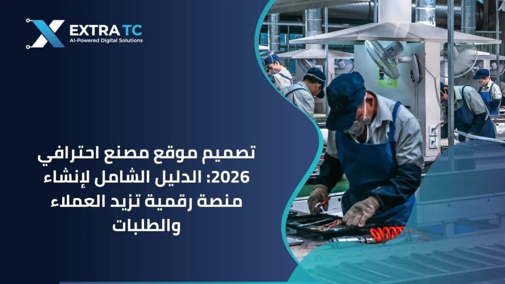 تصميم موقع مصنع احترافي 2026: الدليل الشامل لإنشاء منصة رقمية تزيد العملاء والطلبات